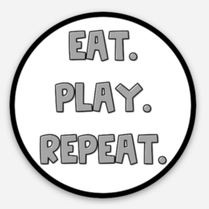 Eat. Play. Repeat. Circle Sticker