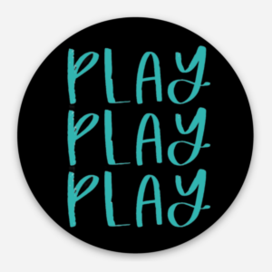 Play Play Play Circle Sticker